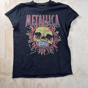 Metallica Skull Sun Shirt Mens XL Black Metal Rock Graphic Band Tee T-Shirt